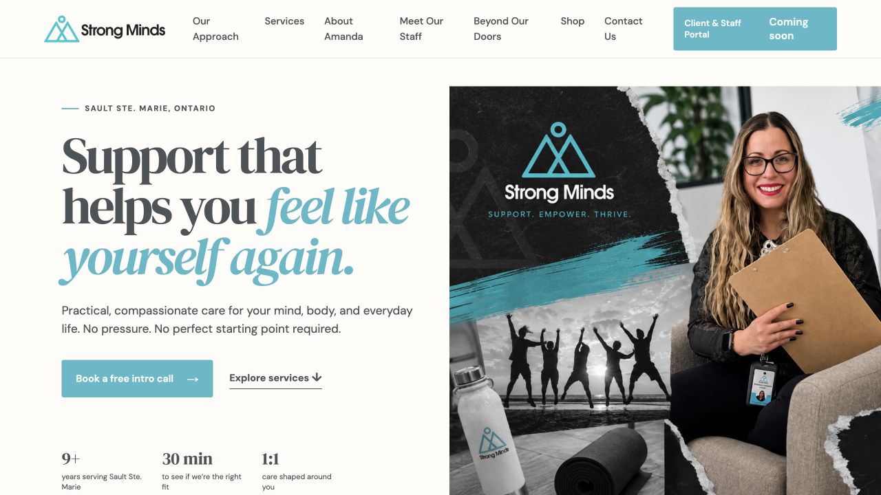 Strong Minds website design preview
